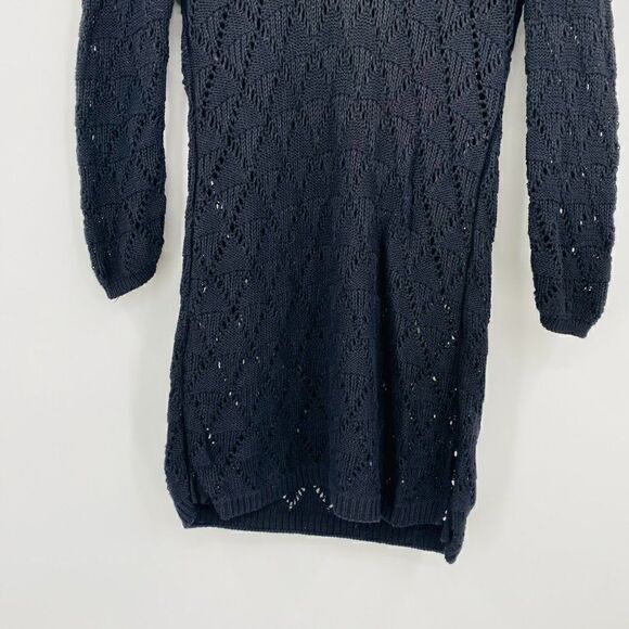 NEW WHBM Size XS 3/4 Sleeve Open Knit Embellished Tunic Sweater Top - Picture 3 of 9